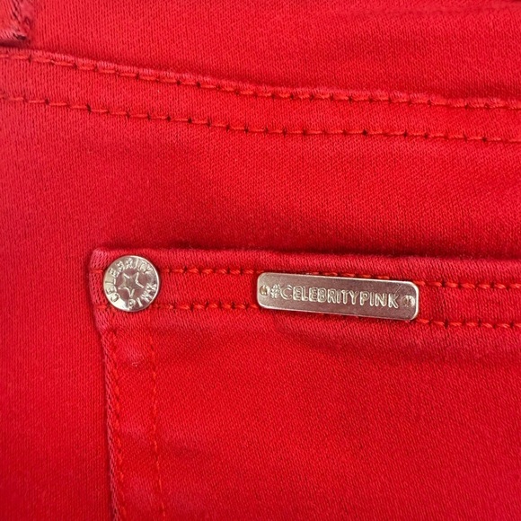 Celebrity Pink Red Skinny Jeans Vibrant Denim - Picture 3 of 9